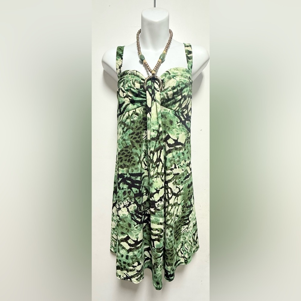 R&M Richards Green Abstract Tunic Top